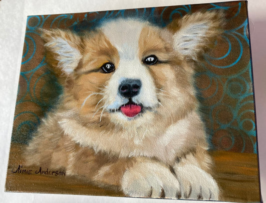 Corgie puppy 8x10 inch Giclee Paper print