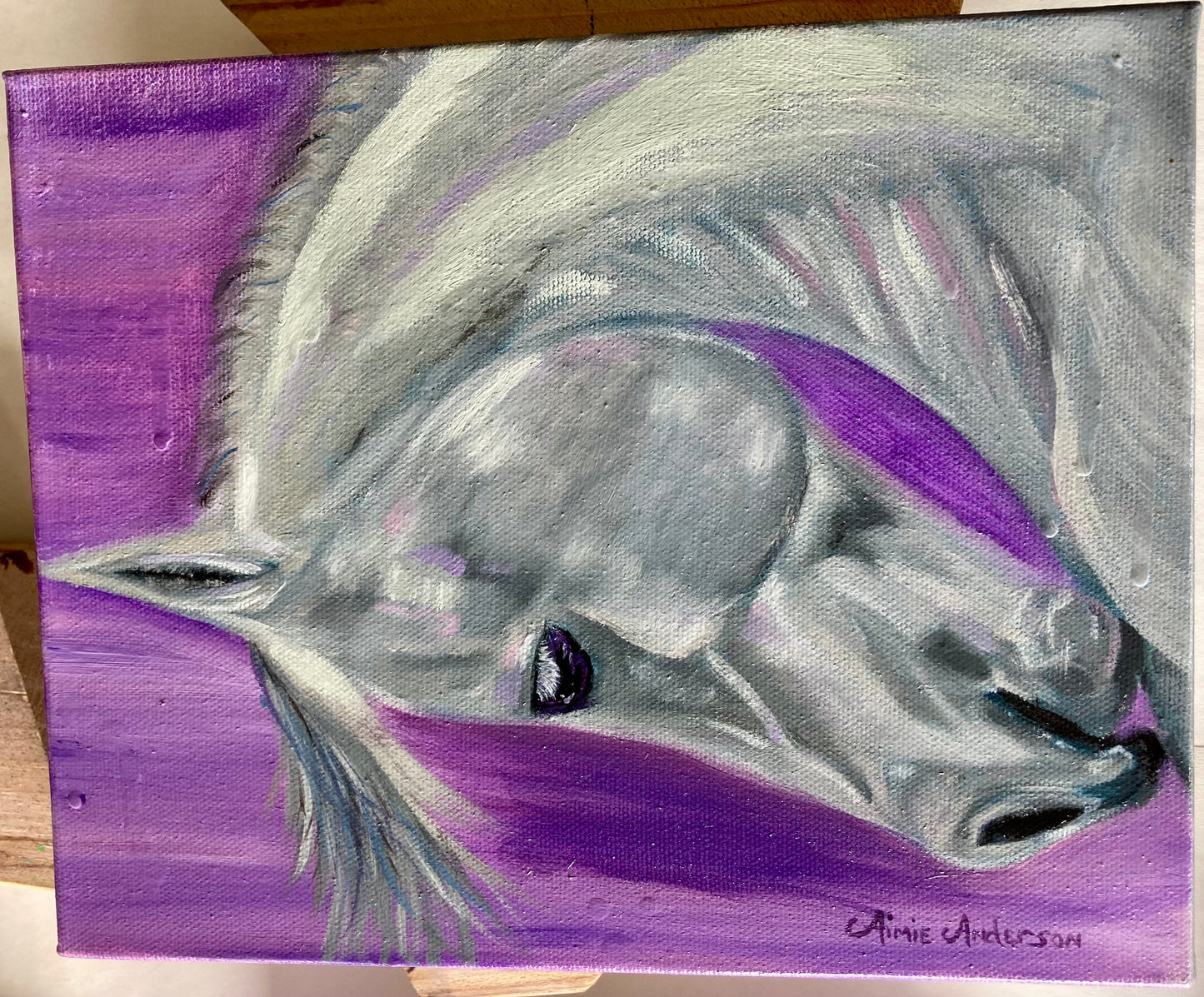 My Little Horse BLUE -Giclee Paper  Print